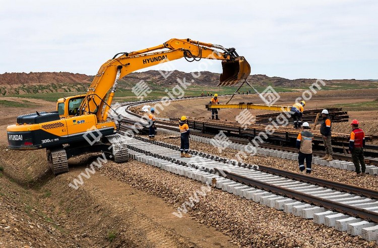 China Coal Group assiste la construction du tronçon ferroviaire de la mine de charbon de Taben Tolgoi en Mongolie, un pays le long de la Ceinture et de la Route, au port de Gashunsuhaitu (Ganqimaodu) à la frontière sino-mongole est sur le point d'être achevé